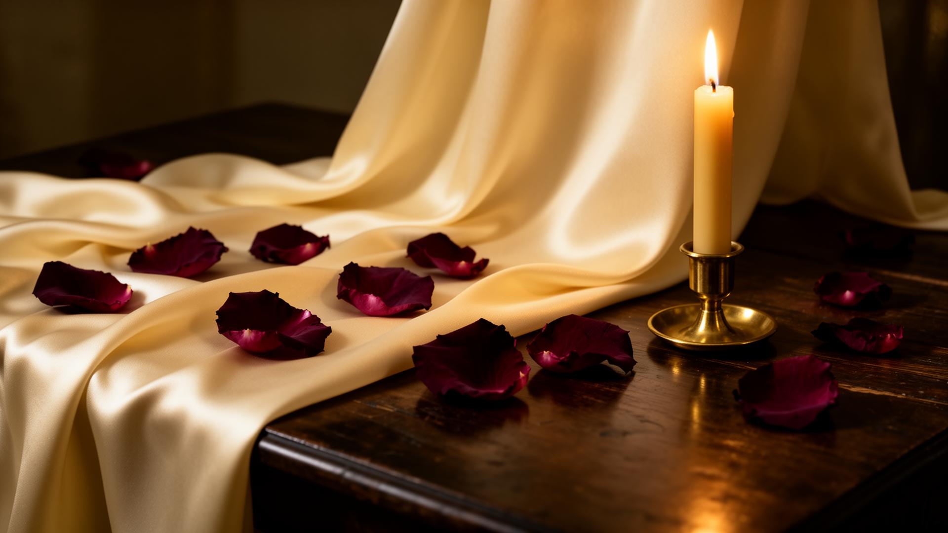 Candles glowing in soft warm light